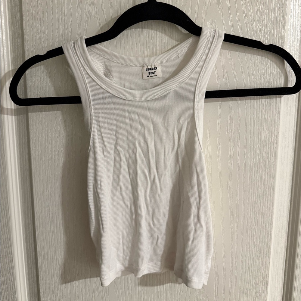 Sunday Best Cropped Racer Tank Top